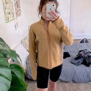 Arc’teryx mustard yellow wool fleece jacket